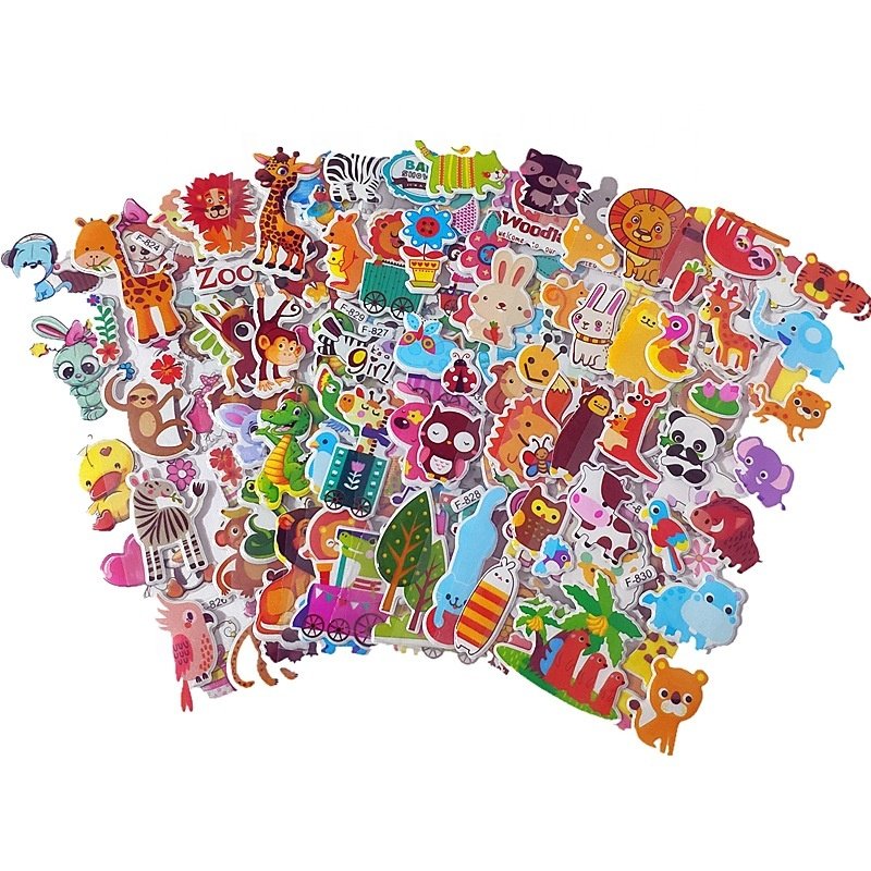 Custom 3d kawaii cute foam cartoon Puffy filled Sticker for kids