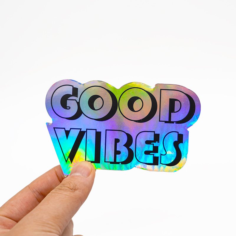 100 pcs Custom cute logo die cut stickers holographic sticker for kids waterproof vinyl sticker