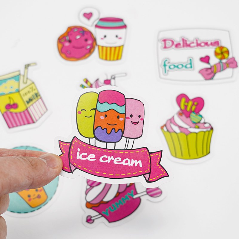 100 pcs Custom cute logo die cut stickers holographic sticker for kids waterproof vinyl sticker