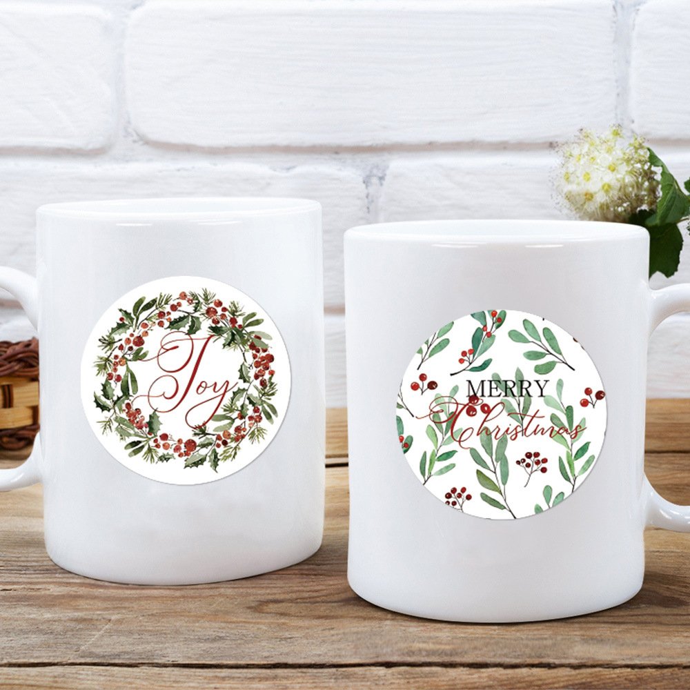 Festive Christmas Cartoon Adhesive Stickers Cups Refrigerators Plastic Gift Decoration Decals Hot Holiday Decorative Stickers