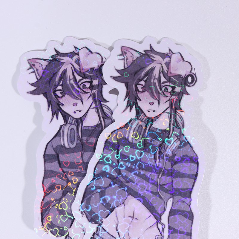 Vigreat High Quality Vinyl Label Waterproof Sticker Cartoon Decorative Hologram Sticker Sheet