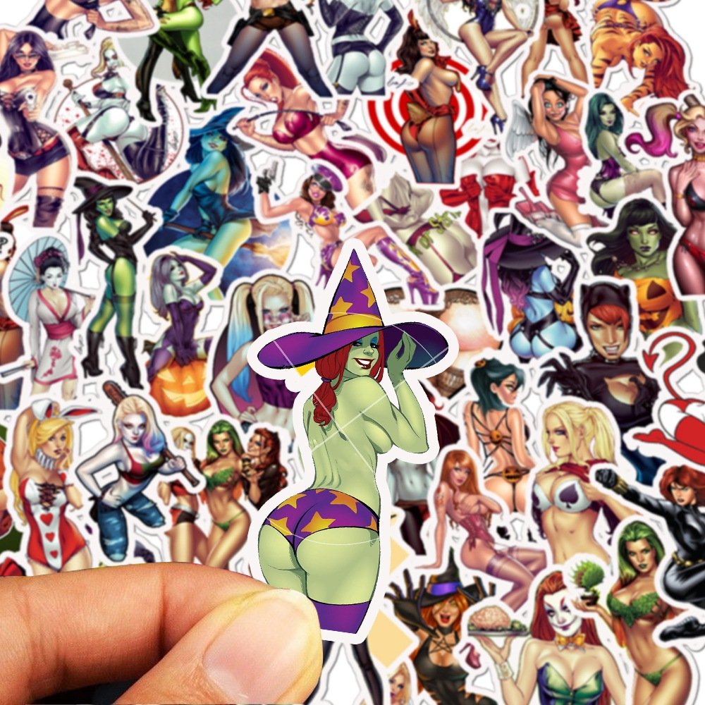 Custom Kawaii Girl Holographic Sticker Sexy Cartoon Anime Girl Logo Printing Vinyl Adhesive Hologram Stickers for Packaging