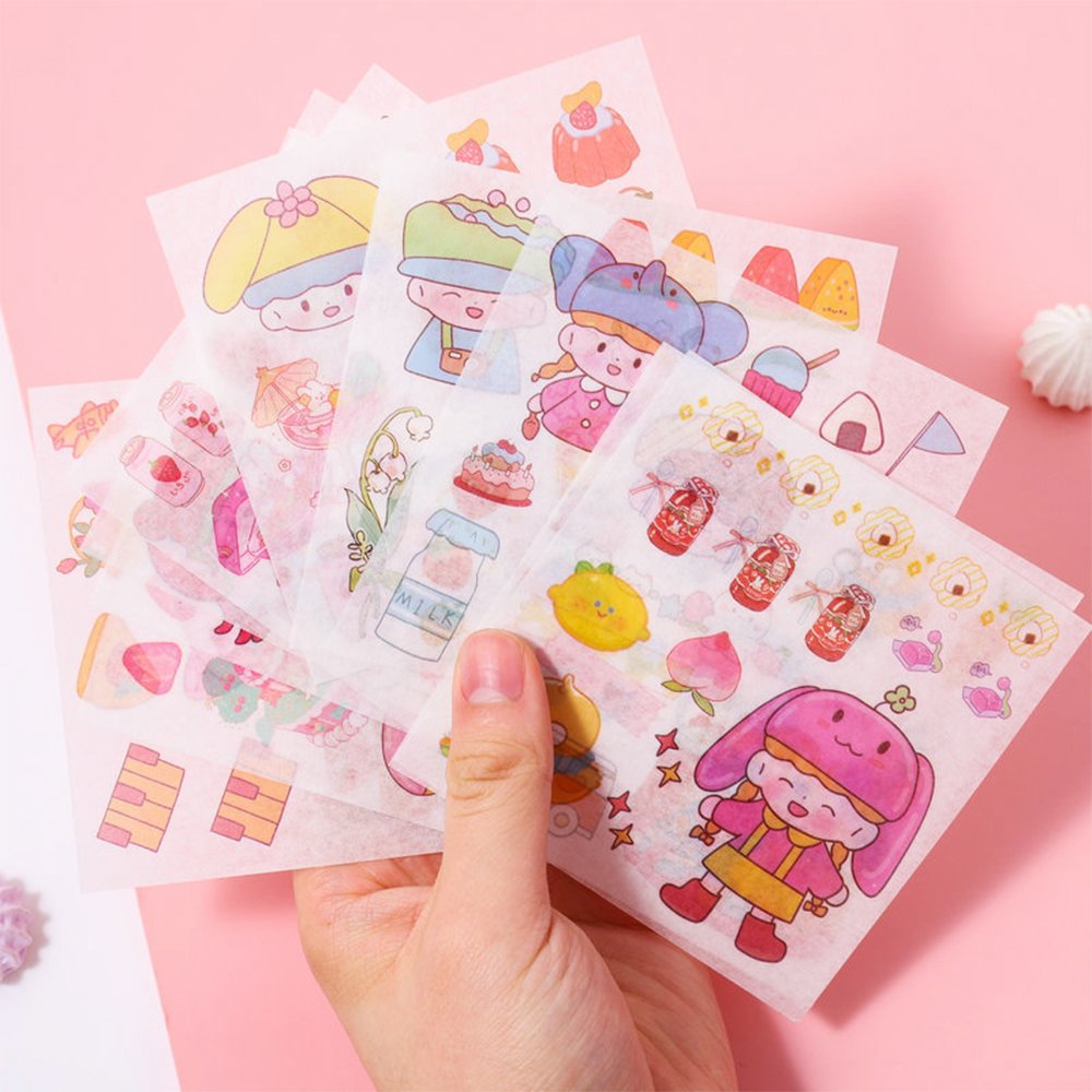 Customized Cute Anime Cartoon Handbook Decorative Stickers DIY PVC Material Hot Stamping Student Gift Stickers