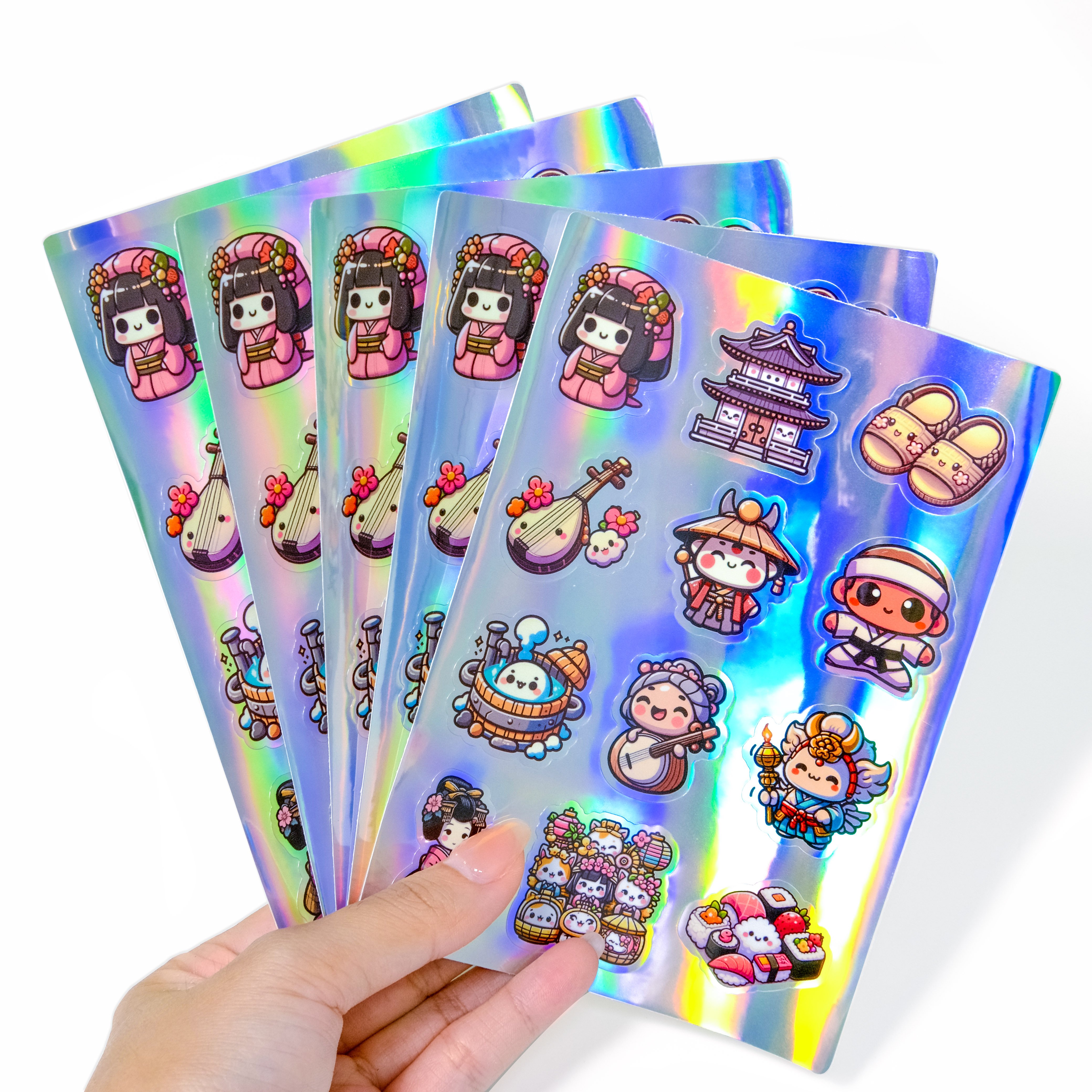 Custom Cute Pvc Laptop Stickers Waterproof Anime Label Design Self Adhesive Cartoon Stickers For Commercial Kiss Cut Paper
