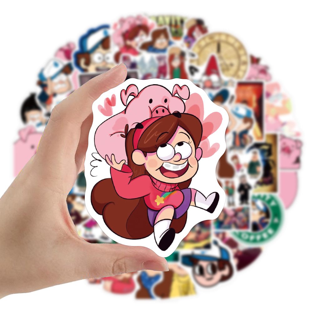 50Pcs New Gravity Falls Cartoon Graffiti Sticker For Girl Notebook Laptop Luggage PVC Custom Label Pack