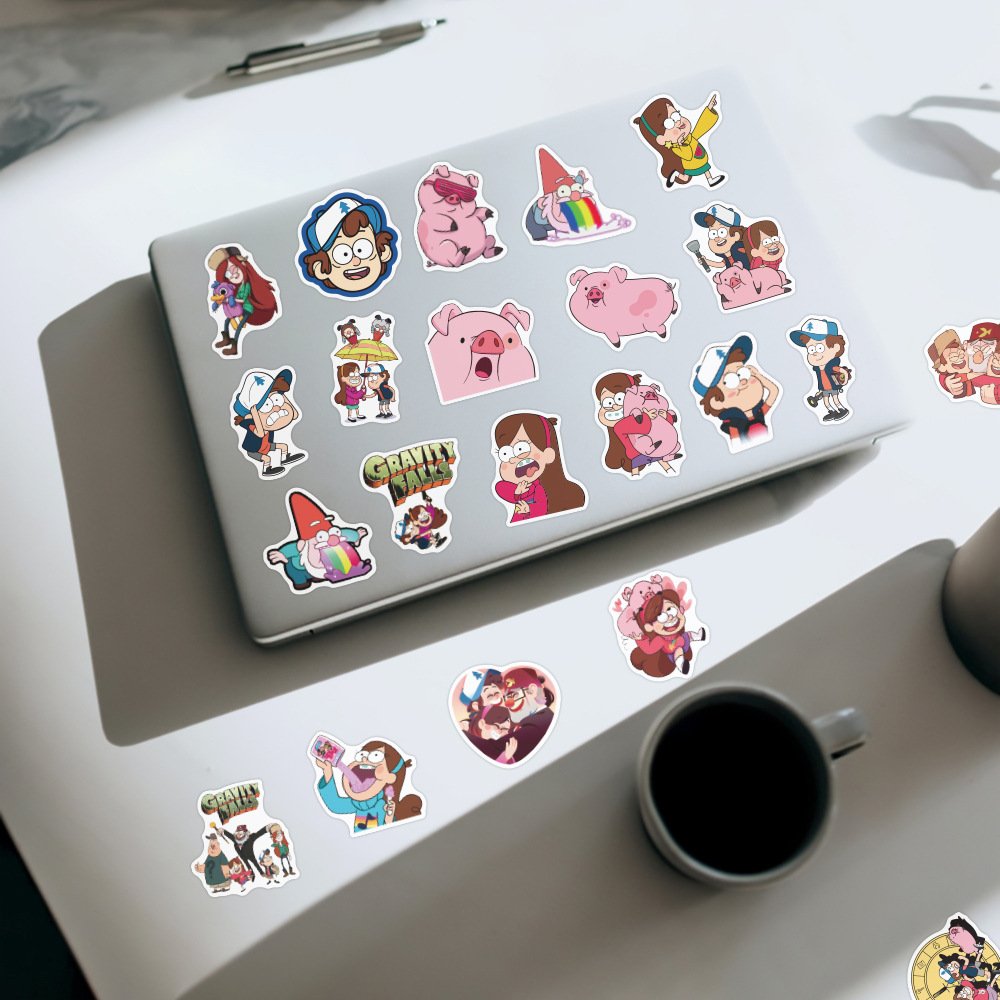 50Pcs New Gravity Falls Cartoon Graffiti Sticker For Girl Notebook Laptop Luggage PVC Custom Label Pack