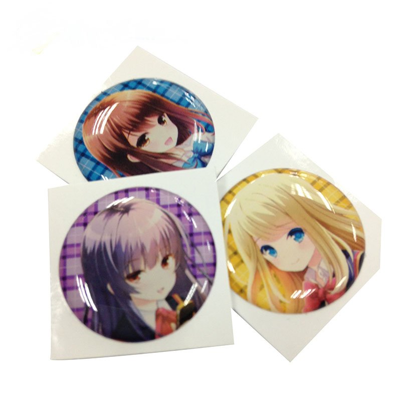 Custom Cartoon Character Epoxy Stickers Funny Round Epoxy Dome Stickers For Key
