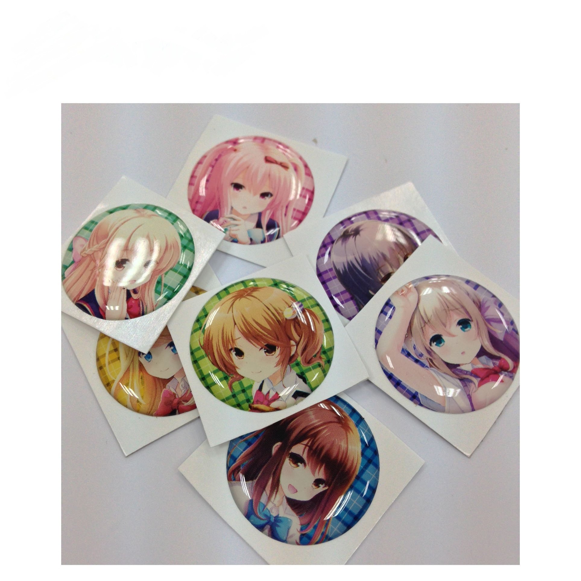 Custom Cartoon Character Epoxy Stickers Funny Round Epoxy Dome Stickers For Key