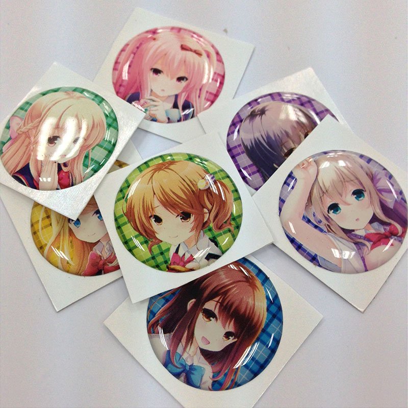 Custom Cartoon Character Epoxy Stickers Funny Round Epoxy Dome Stickers For Key