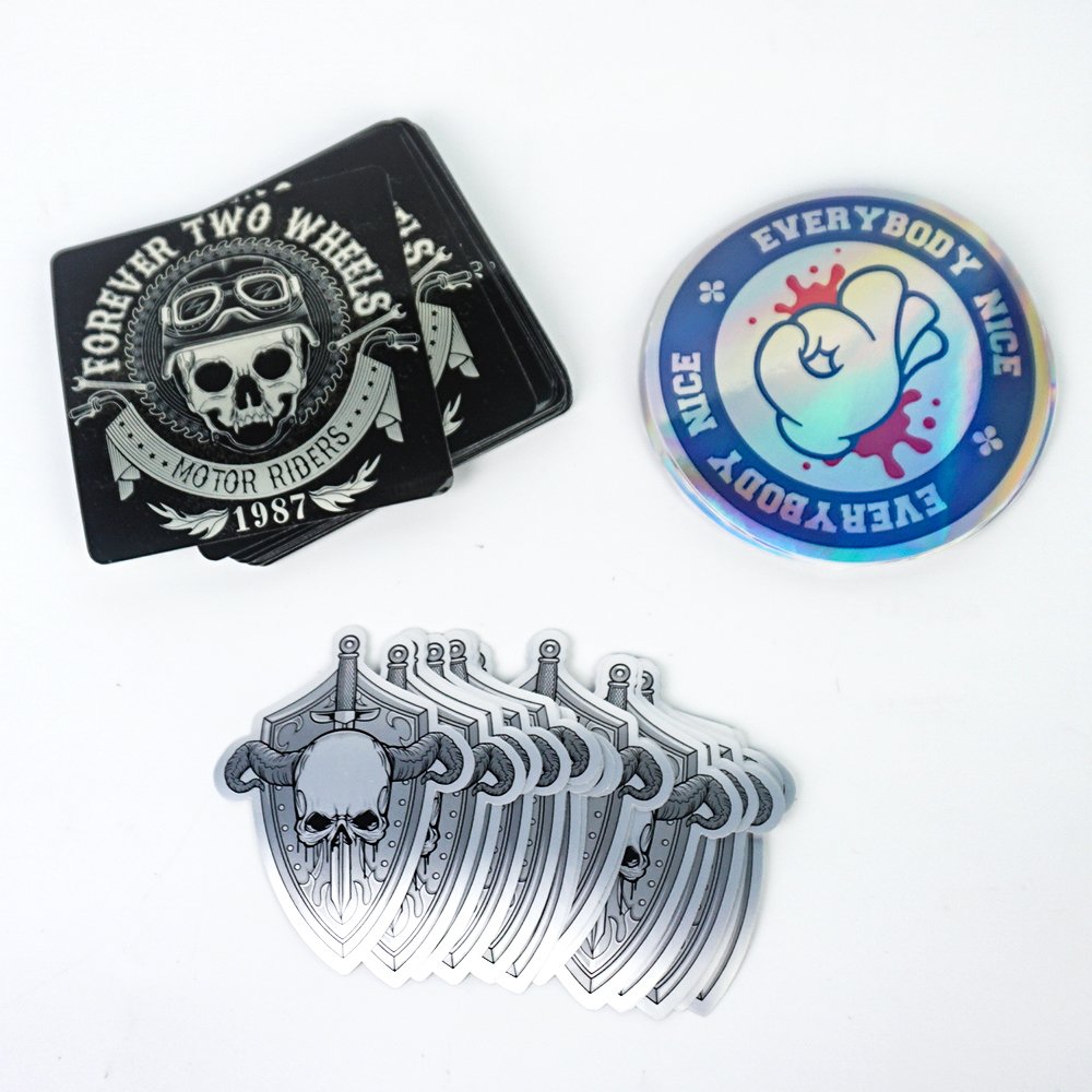 Custom Die Cut Vinyl Stickers Printing, Adhesive Waterproof PVC Label Company Logo Design Holographic Cartoon Stickers