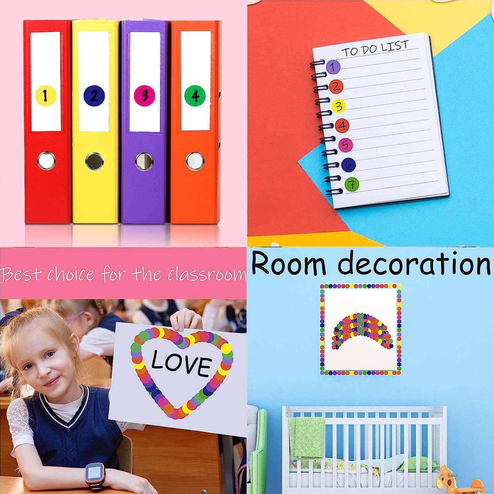Custom Printing Round Direct Thermal Labels Blank Color Coding Dot Stickers Colored Thermal Paper Sticker Roll