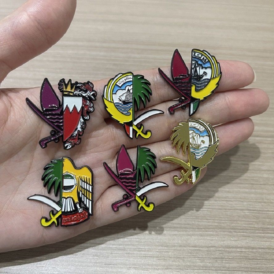 Custom Design Soccer Football Club Sports Lapel Pin Badge Metal Sticker For Phone Case Metal Crafts