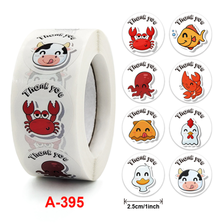 Cute Cartoon Stickers Winter Stickers Roll 1 Inch Seal Thank You Card Labels Teacher Reward Stickers for Kids