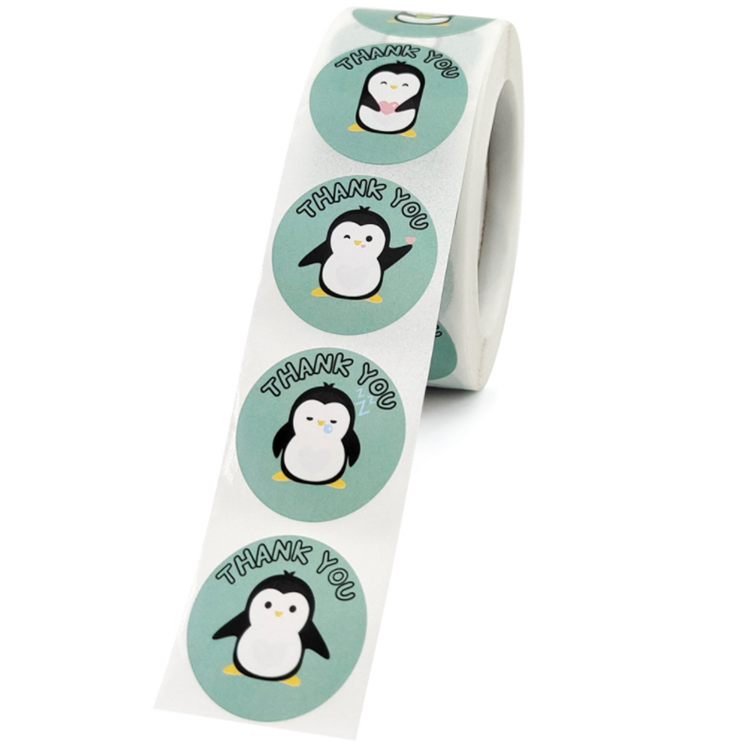 Cute Cartoon Stickers Winter Stickers Roll 1 Inch Seal Thank You Card Labels Teacher Reward Stickers for Kids