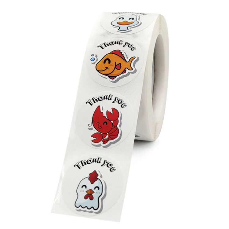 Cute Cartoon Stickers Winter Stickers Roll 1 Inch Seal Thank You Card Labels Teacher Reward Stickers for Kids