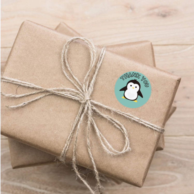 Cute Cartoon Stickers Winter Stickers Roll 1 Inch Seal Thank You Card Labels Teacher Reward Stickers for Kids