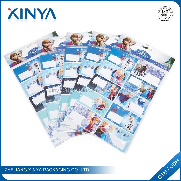 XINYA China Cheap Products Waterproof Cute Cartoon Character Kids Stickers And Label Printing