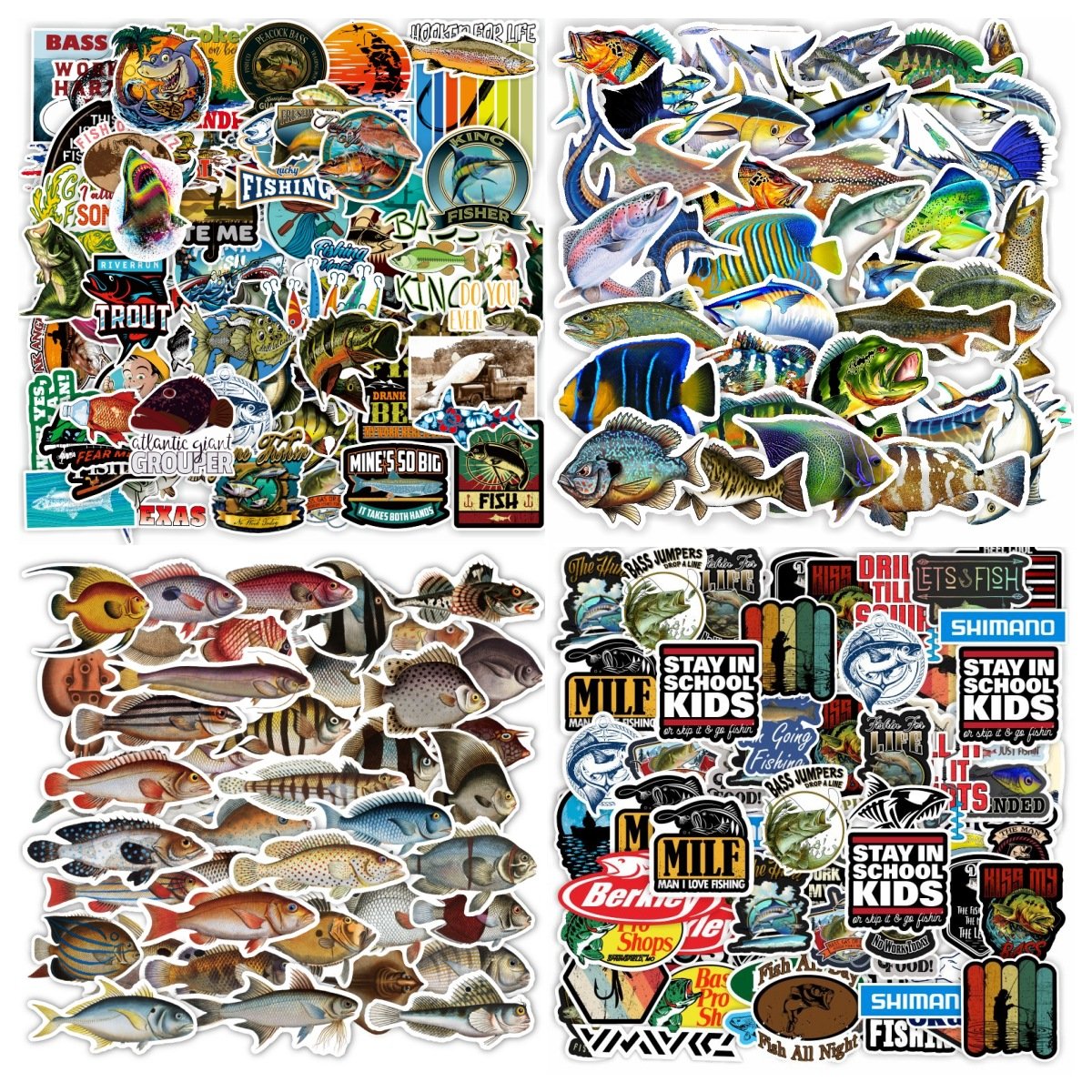 50 pcs / bag Cartoon Hiking outdoor fishing Stickers Decorations for kids Skateboard Vinyl Waterproof Manufacture Sticker