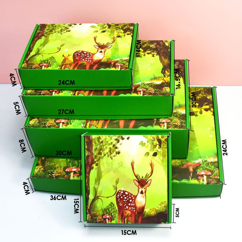 Free Sample Color Cartoon Corrugated Box Multi Size Clothing Cosmetics Packaging Paper Box