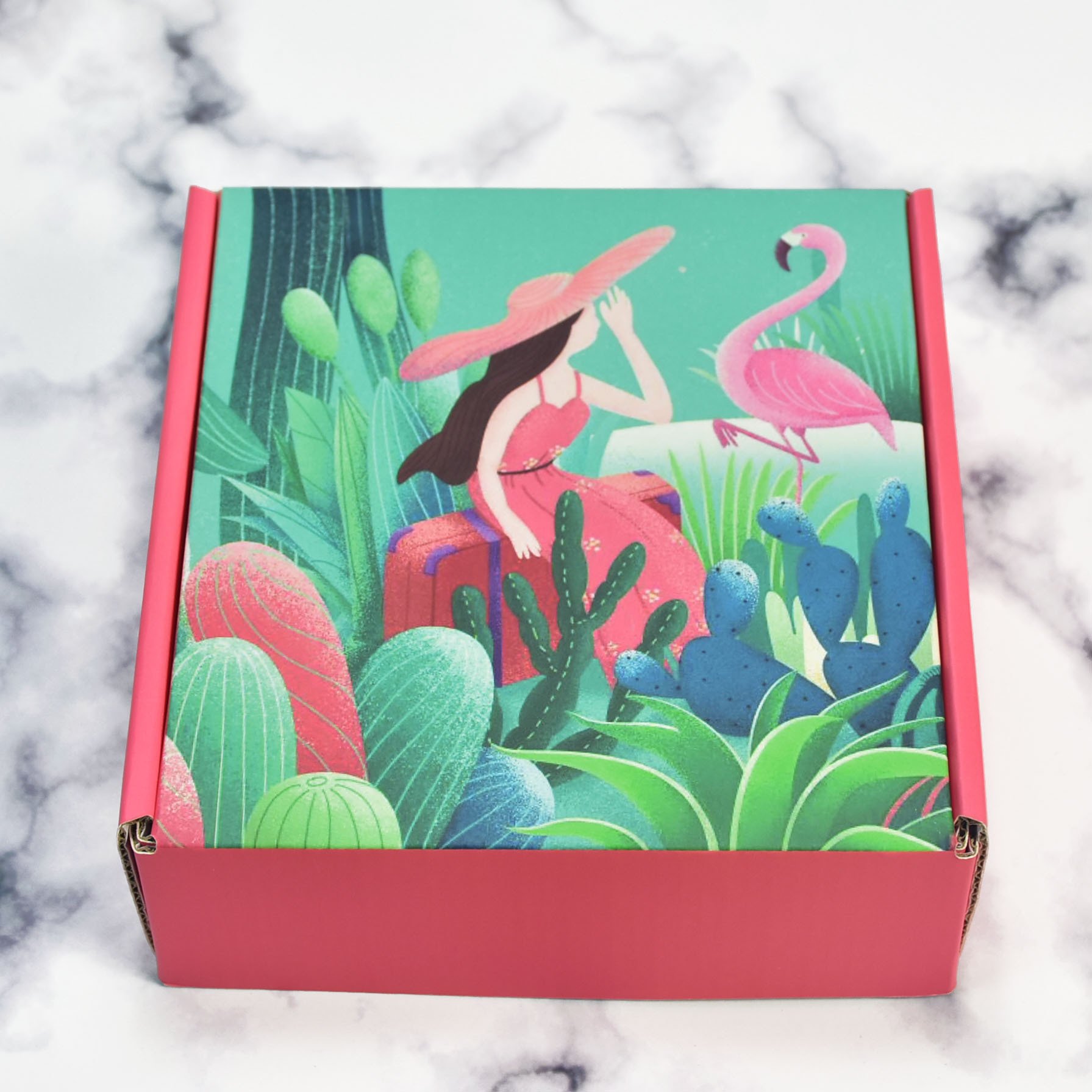 Free Sample Color Cartoon Corrugated Box Multi Size Clothing Cosmetics Packaging Paper Box
