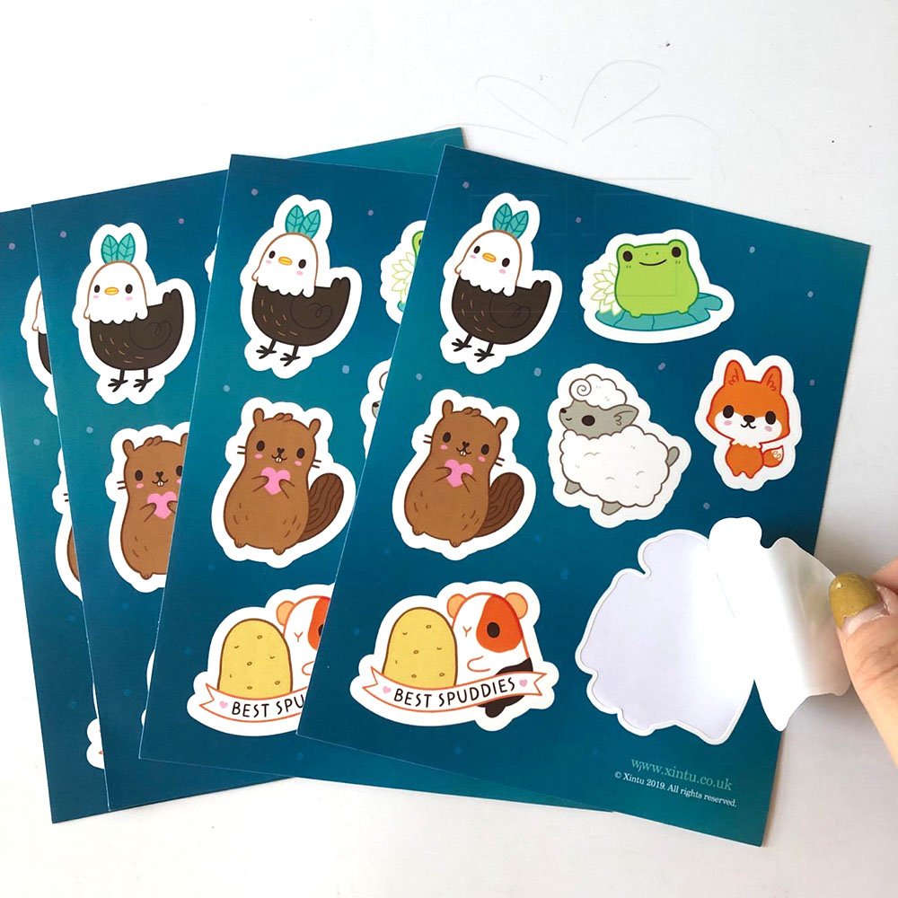 Factory Wholesale Self Adhesive Paper Kiss Cut Stickers Cartoon Promotional Waterproof Custom Sticker Sheet