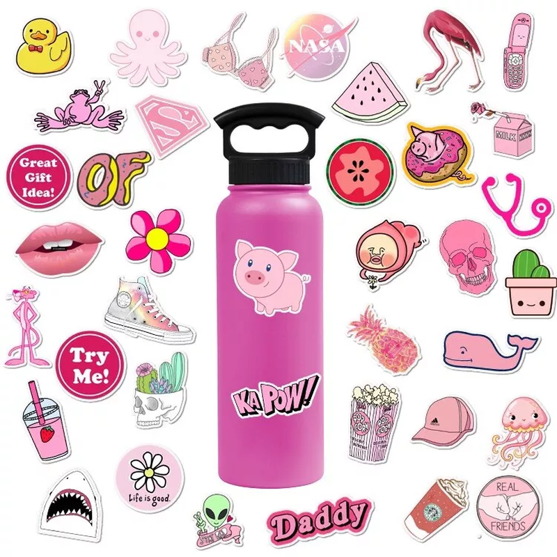 CS Custom Custom Wholesale Adhesive Label UV Waterproof Die Cut Stickers White Vinyl Cartoon Sticker Printing
