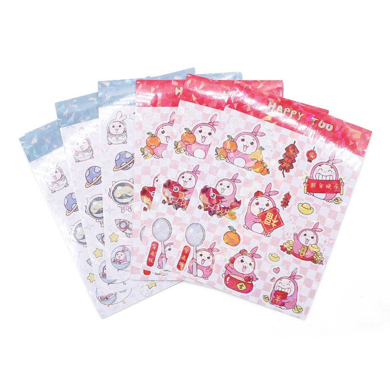 Custom Colorful Kiss Cut Adhesive Planner Sticker Sheet Waterproof Vinyl Cartoon Stickers for Kids