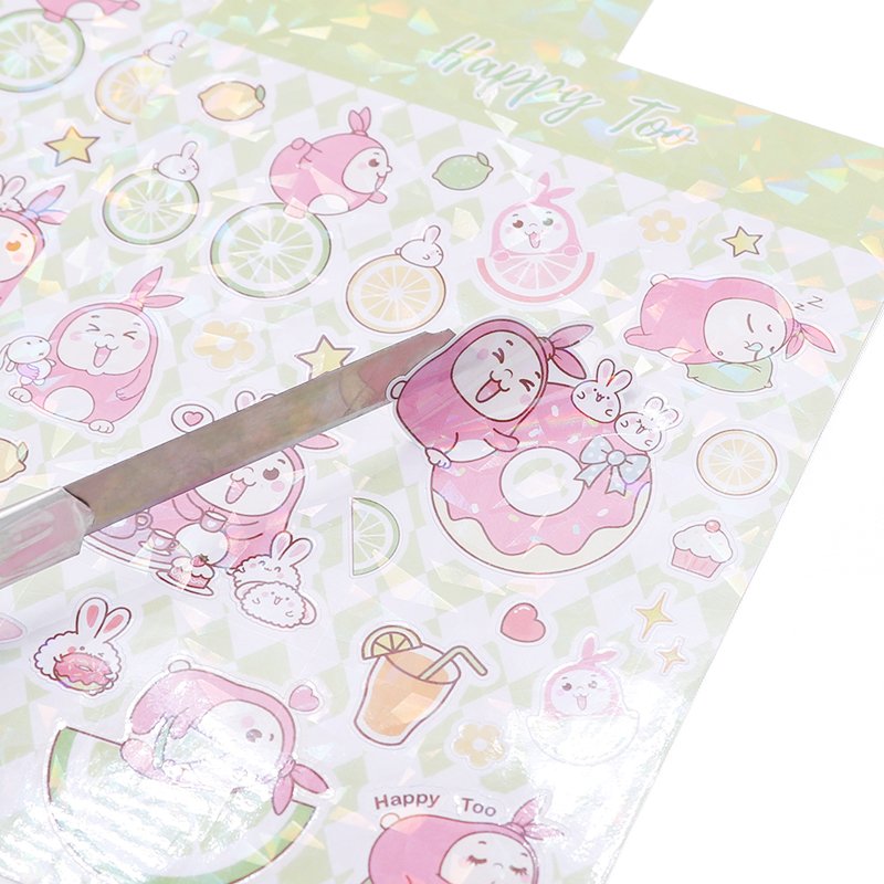 Custom Colorful Kiss Cut Adhesive Planner Sticker Sheet Waterproof Vinyl Cartoon Stickers for Kids