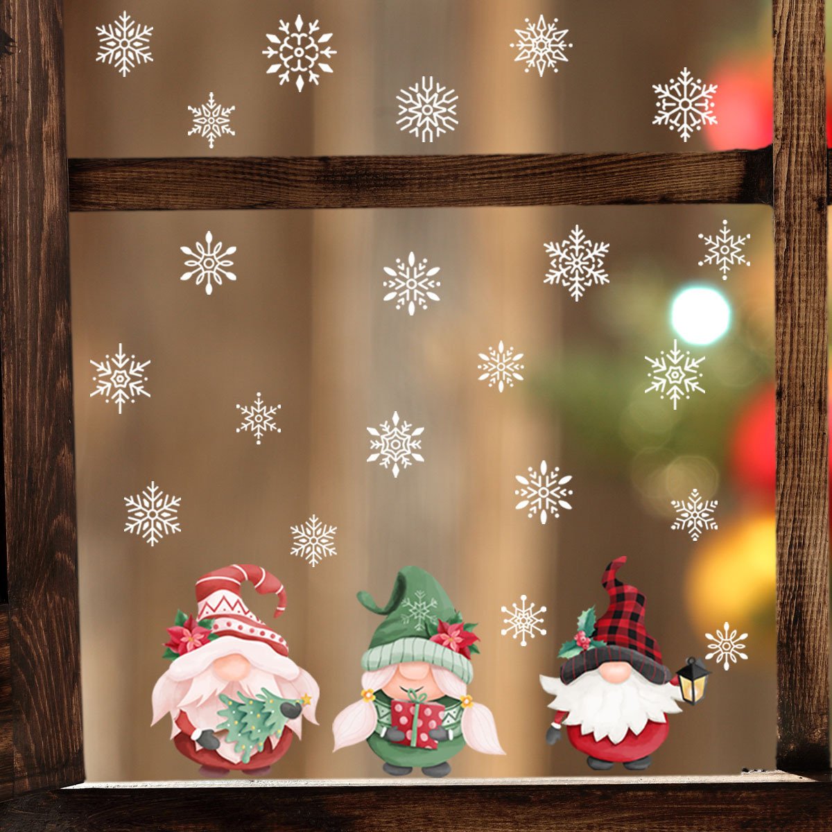 Wholesale new cross-border Christmas wall stickers snow cartoon Santa Claus faceless window decoration wall stickers