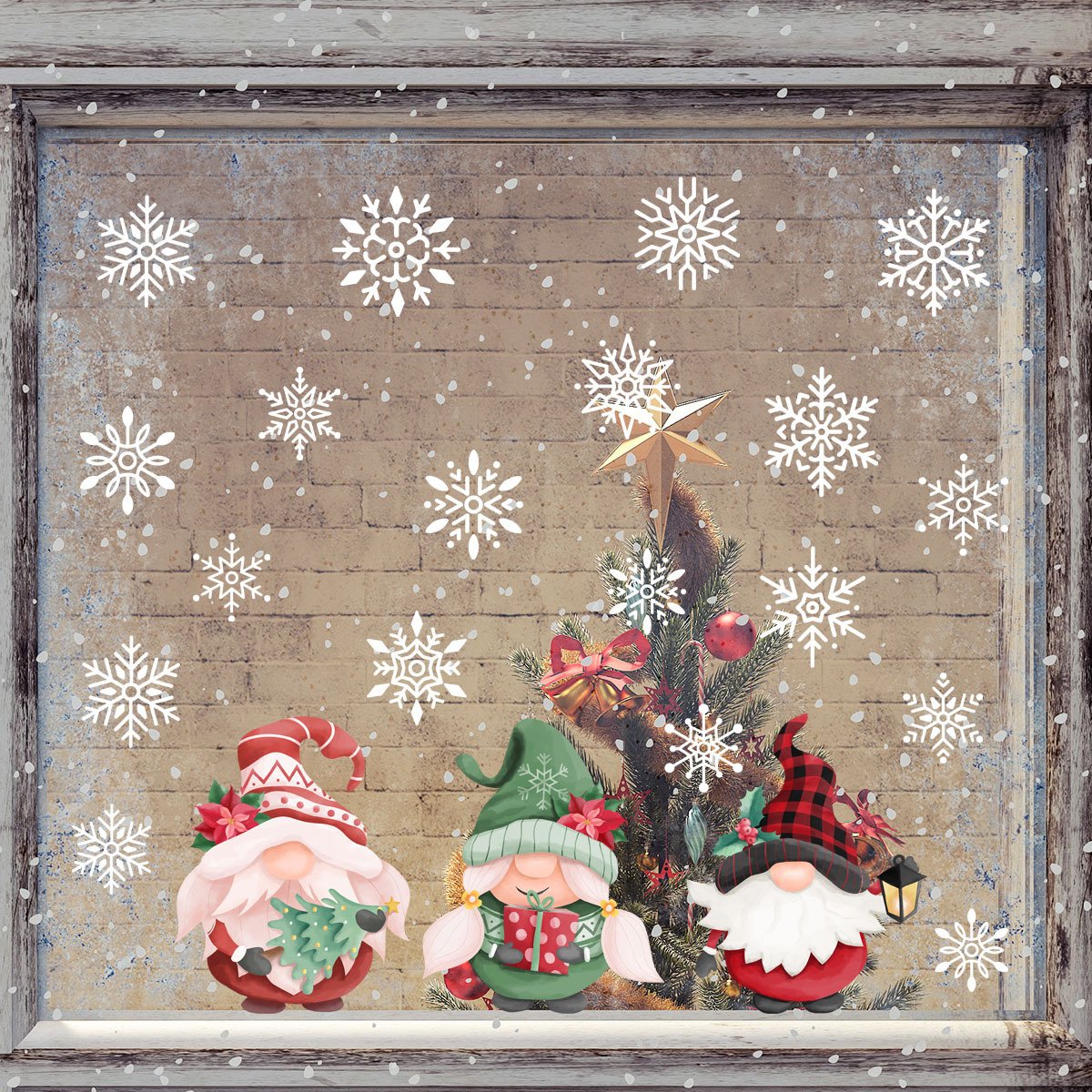 Wholesale new cross-border Christmas wall stickers snow cartoon Santa Claus faceless window decoration wall stickers