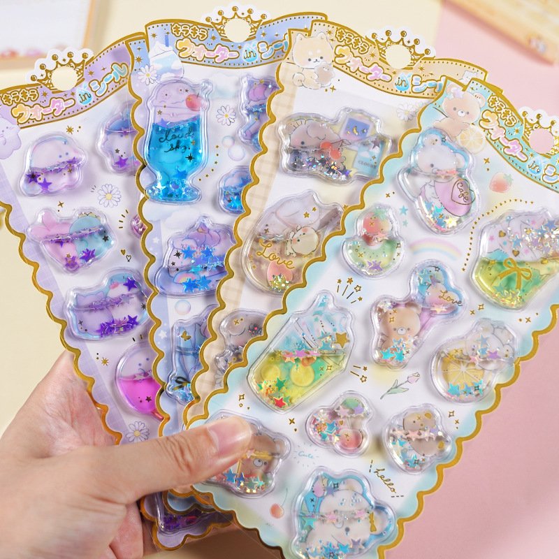 Cartoon cute Bubblee Sticker colorful Stickers Adhesive Decals Kawaii Cute Laptop 3D Decals for Puffy 3D Stickers