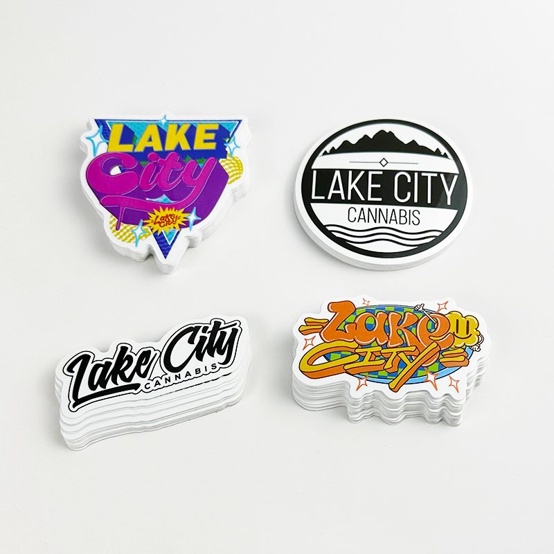 Custom Printing Waterproof PVC Vinyl Stickers, Self Adhesive Cartoon Company Business Brand Label Logo Design Die Cut Sticker
