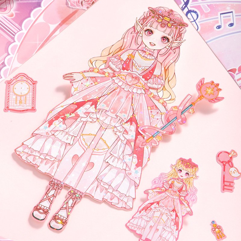 SIMNO Cartoon Princess Characters Dress Up Sticker Pack for Girls Party Favors