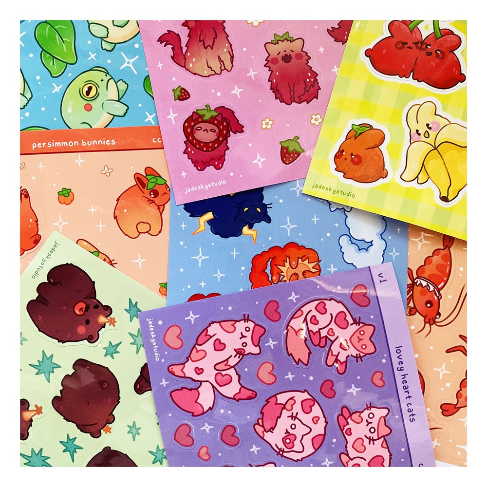 Custom Waterproof Die Cut Sticker Decorative Cartoon Adhesive Vinyl PVC Printing Kiss Cut transparent Sticker Sheets