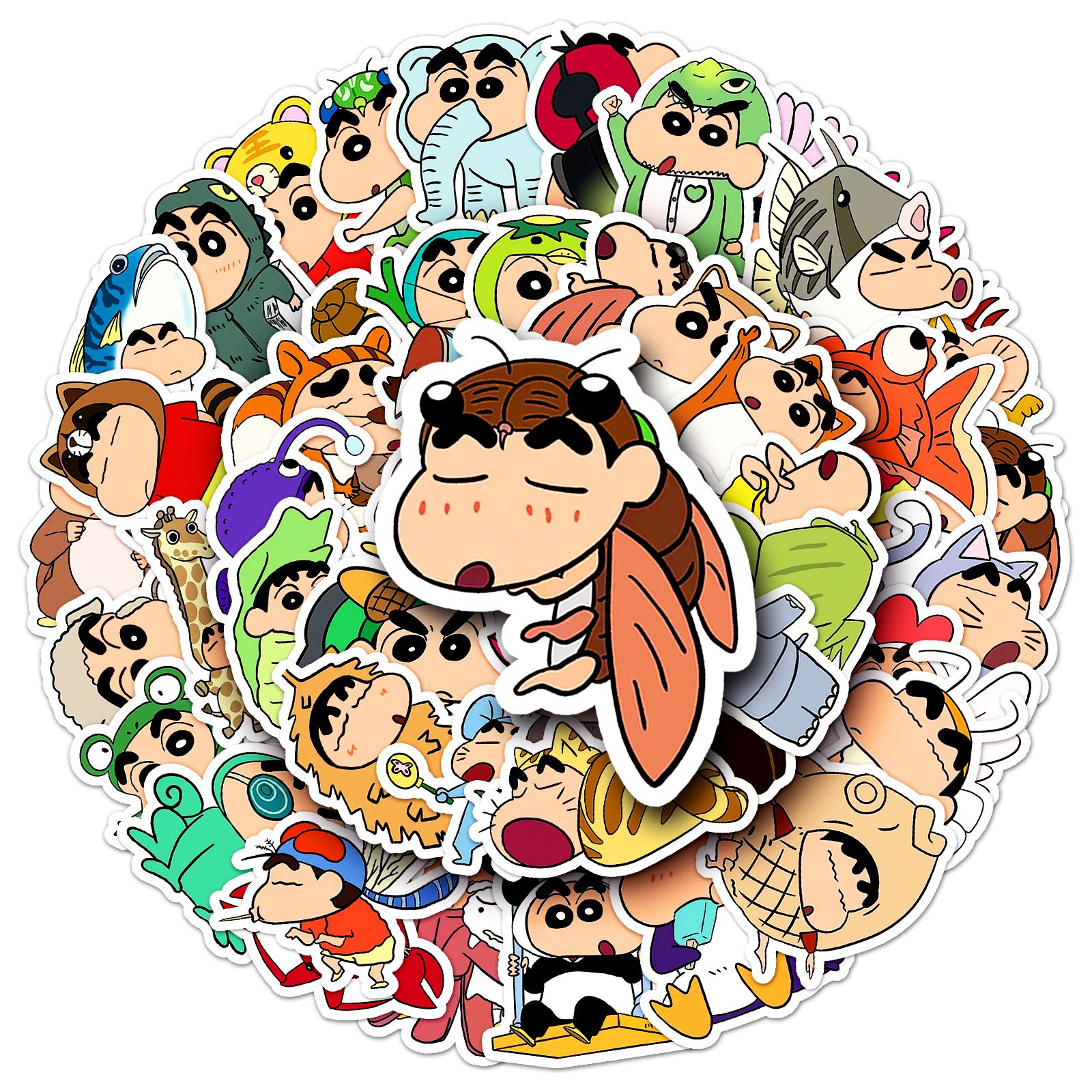 50pcs Factory Wholesale Manga Kawaii Custom Sticker Crayon Shin-Chan Anime Sticker In Stock
