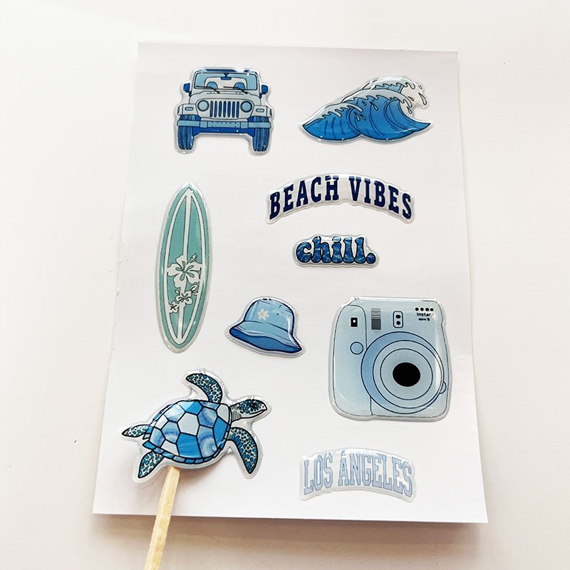 Wholesale Custom Epoxy Sticker Sheet Printing Adhesive Epoxy Domed Cartoon Shape Stickers Sheets For Phone Case