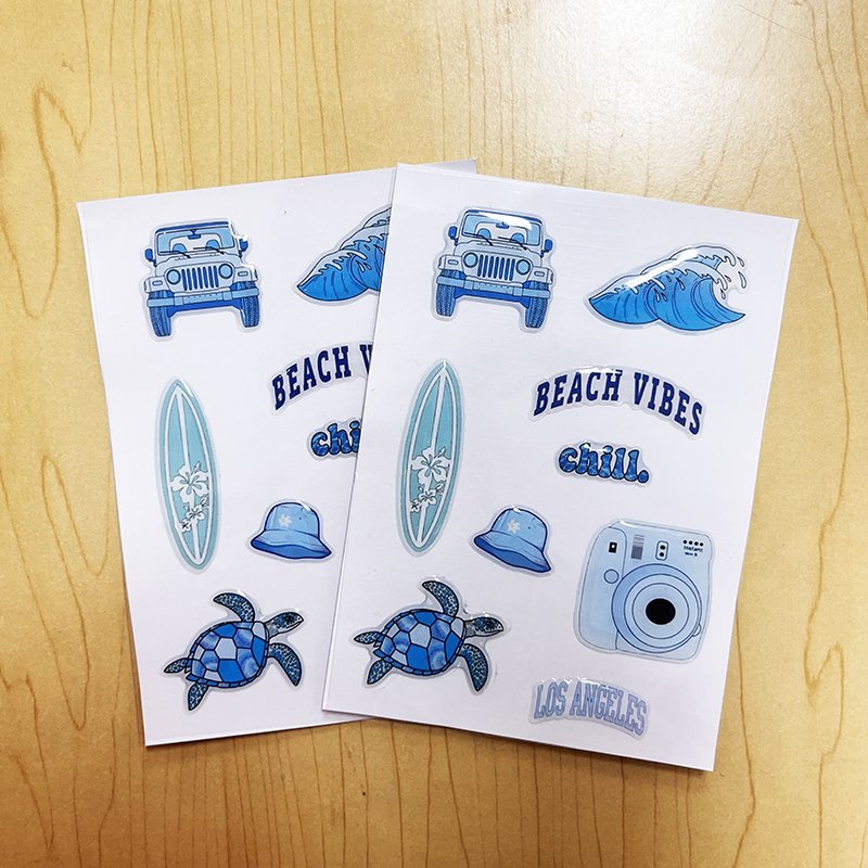 Wholesale Custom Epoxy Sticker Sheet Printing Adhesive Epoxy Domed Cartoon Shape Stickers Sheets For Phone Case