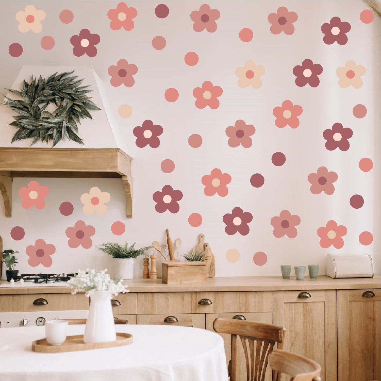 Cartoon BOHO Flower Kids Wall Stickers Decoration Home Removable Vinyl Wall Paper Stickers for Kids Nursery Bedroom