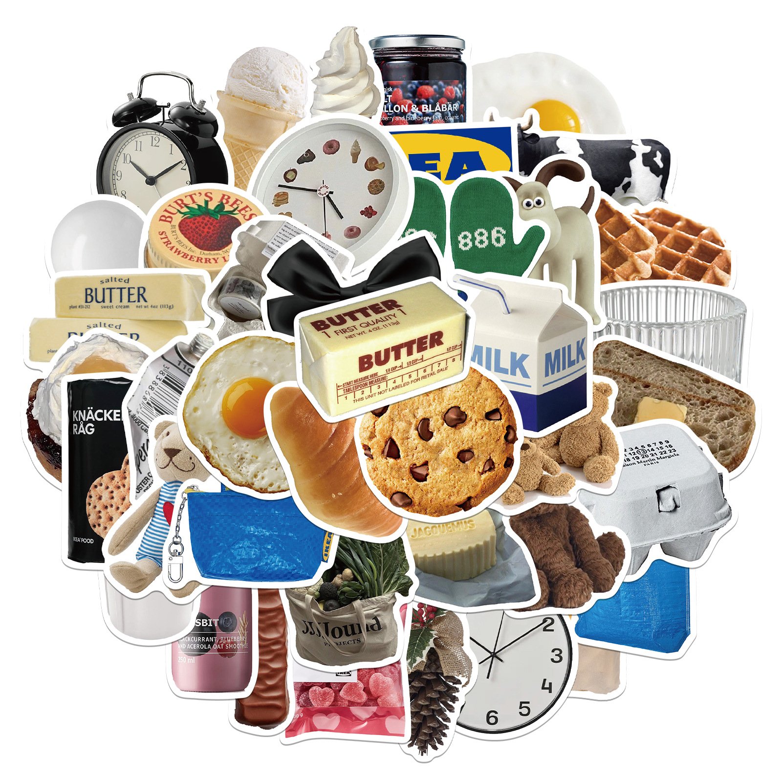 Wholesale 50pcs Cartoon Ins Milk Biscuit Graffiti Waterproof DIY Decorative Stickers for Luggage Case Water Cup Guitar