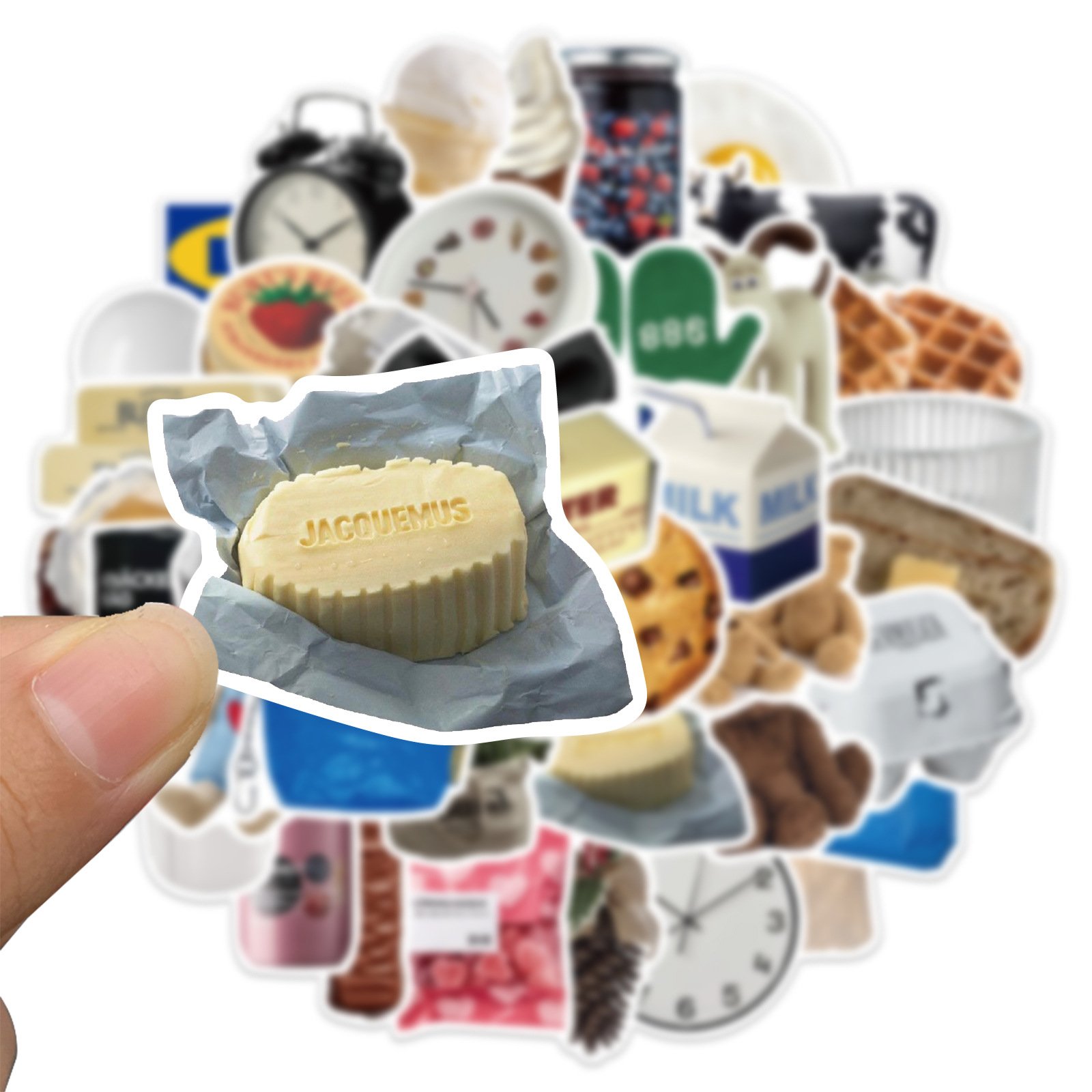 Wholesale 50pcs Cartoon Ins Milk Biscuit Graffiti Waterproof DIY Decorative Stickers for Luggage Case Water Cup Guitar