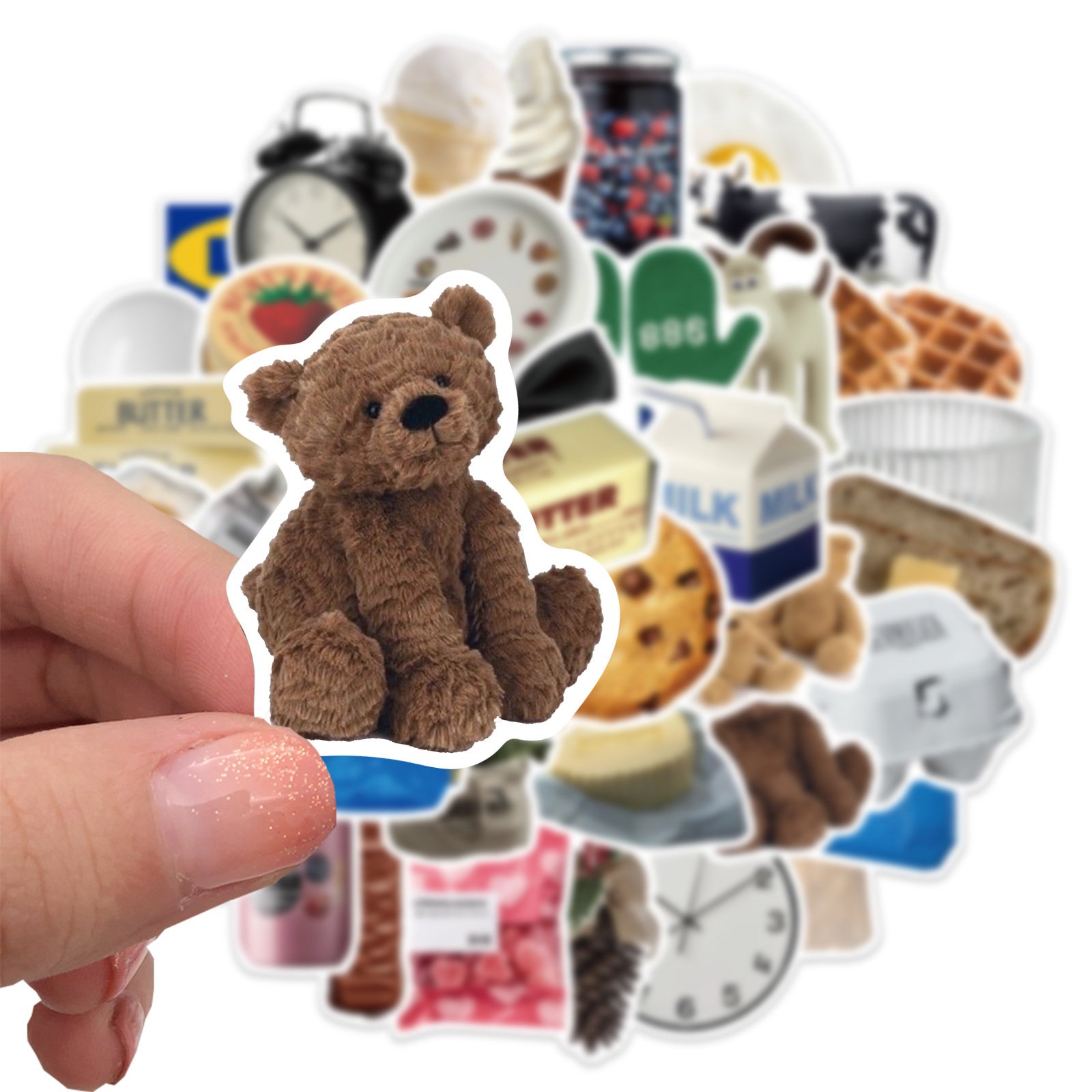 Wholesale 50pcs Cartoon Ins Milk Biscuit Graffiti Waterproof DIY Decorative Stickers for Luggage Case Water Cup Guitar