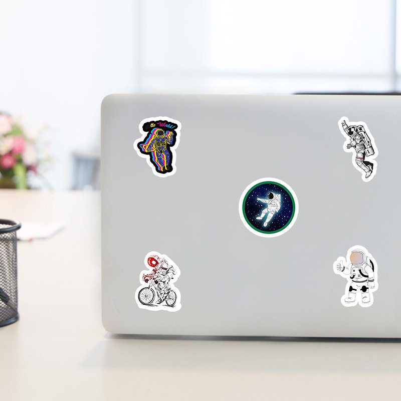50 PCS Outer Space Stickers for Universe Astronaut Spaceman Rocket Ship Planet Sticker to Luggage Laptop Fridge Bicycle DIY Toy