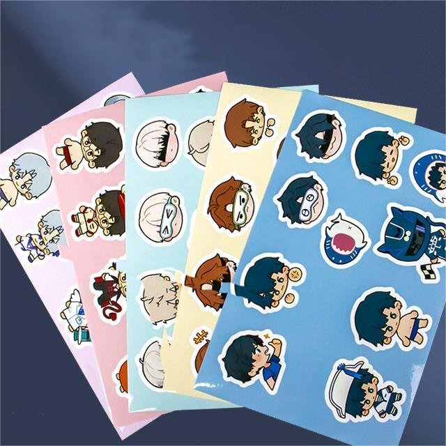Customized cartoon character stickers, DIY anime material stickers, internet celebrity gradient children's cute cartoon stickers