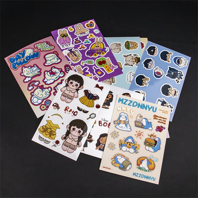 Customized cartoon character stickers, DIY anime material stickers, internet celebrity gradient children's cute cartoon stickers