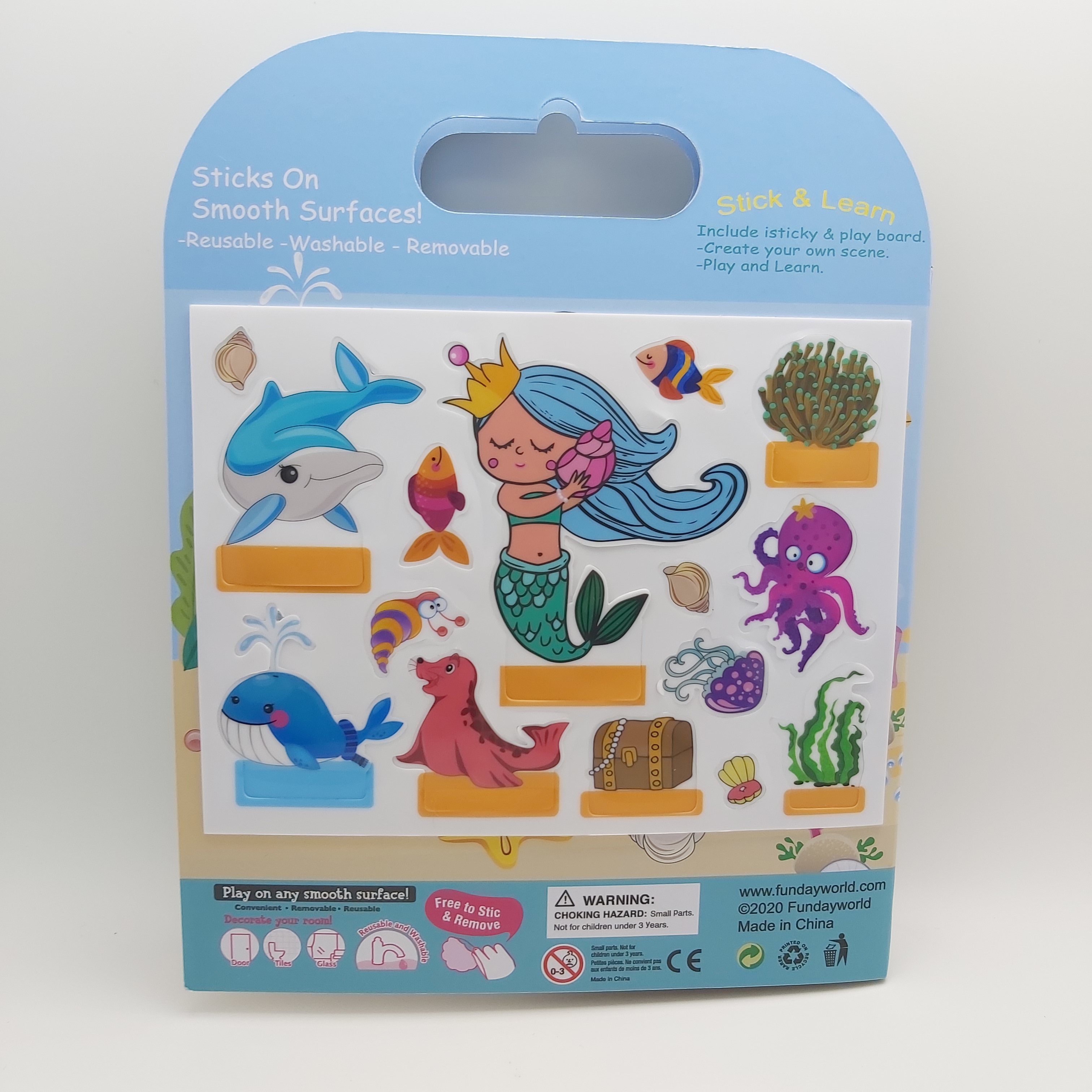 SEA WORLD pop up scene board game with TPE stickers, ECO-FRIENDLY TPE & TPR reusable washable sticker custom ODM design