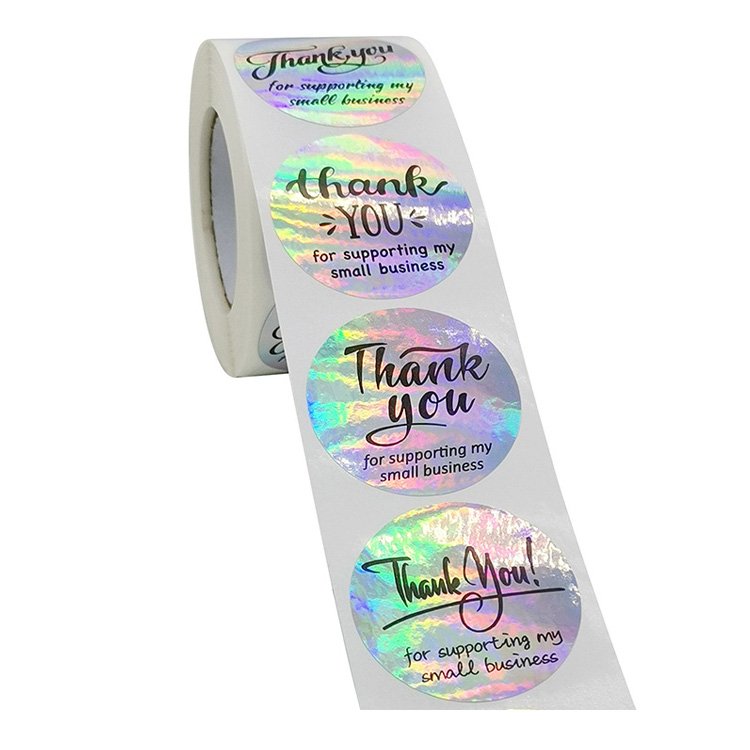 Holographic Weed Window Stickers Food Carton PET Customised Adhesive Sticker Custom Design Assorted Korean Custom Die Cut Shape