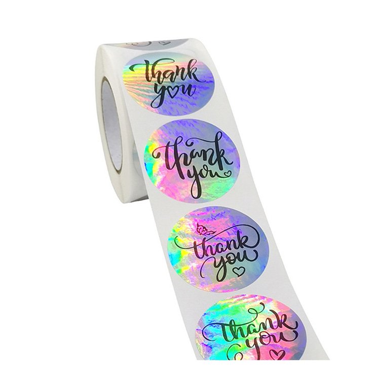 Holographic Weed Window Stickers Food Carton PET Customised Adhesive Sticker Custom Design Assorted Korean Custom Die Cut Shape