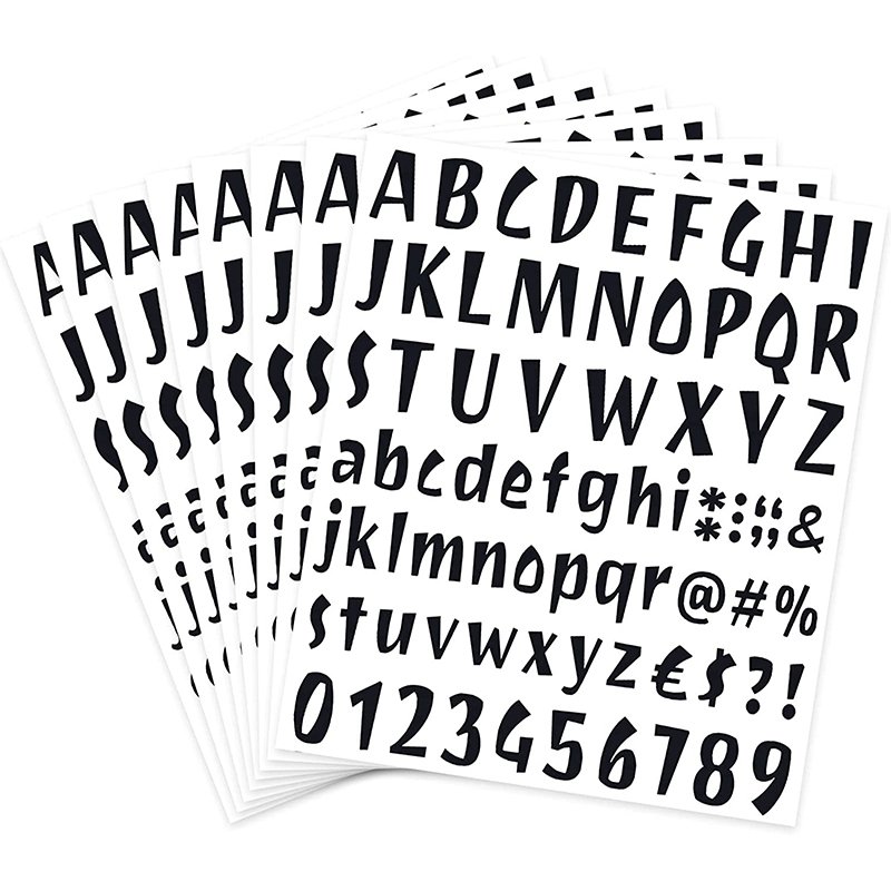 Custom Adhesive Decals Candy Color Numbers Alphabet Die Cut Letter Hand Account Decoration Stickers For Notebook Storage Bag