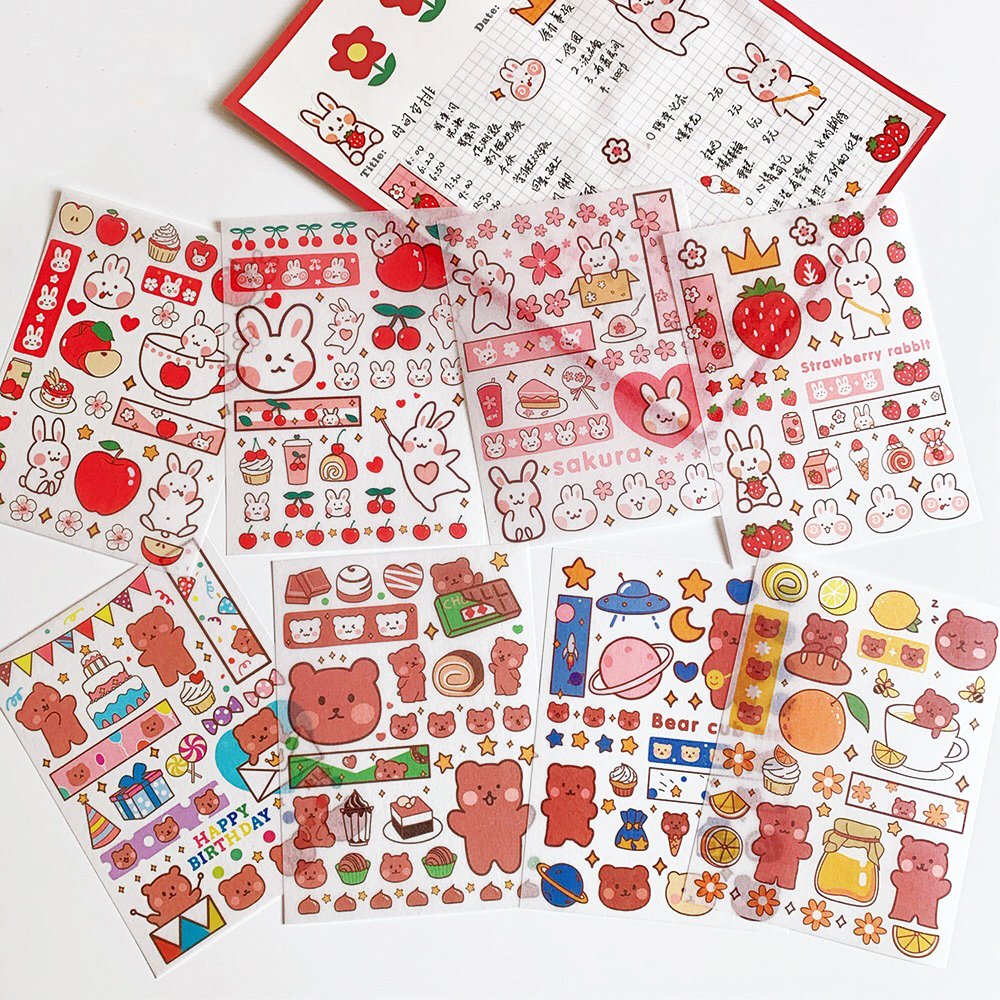Eco-Friendly Adhesive Cartoon Kiss Cut Stickers Sheet Waterproof High-Quality Sticker Sheet Custom Print