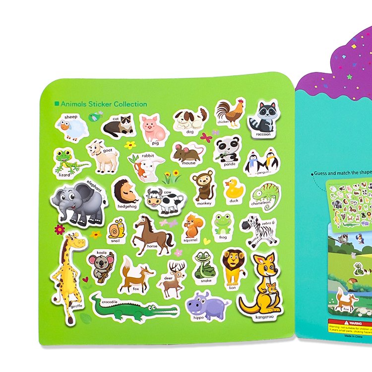 Cute Cartoon Anime Reusable Sticker Album for Collecting, Small Activity Album with 30 Puffy Stickers to Start